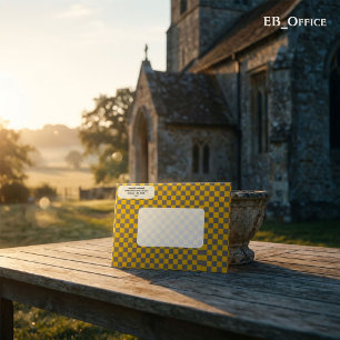 Yellow & Grey Chequered Return Address Envelope