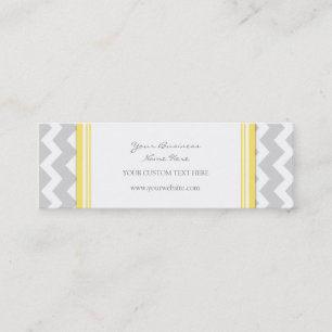 Yellow Grey Chevron Retro Business Cards
