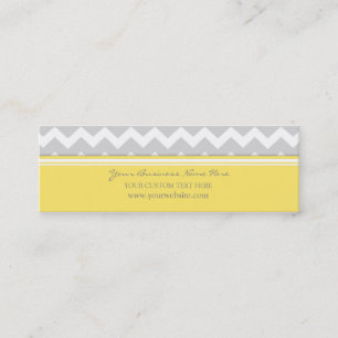 Yellow Grey Chevron Retro Business Cards
