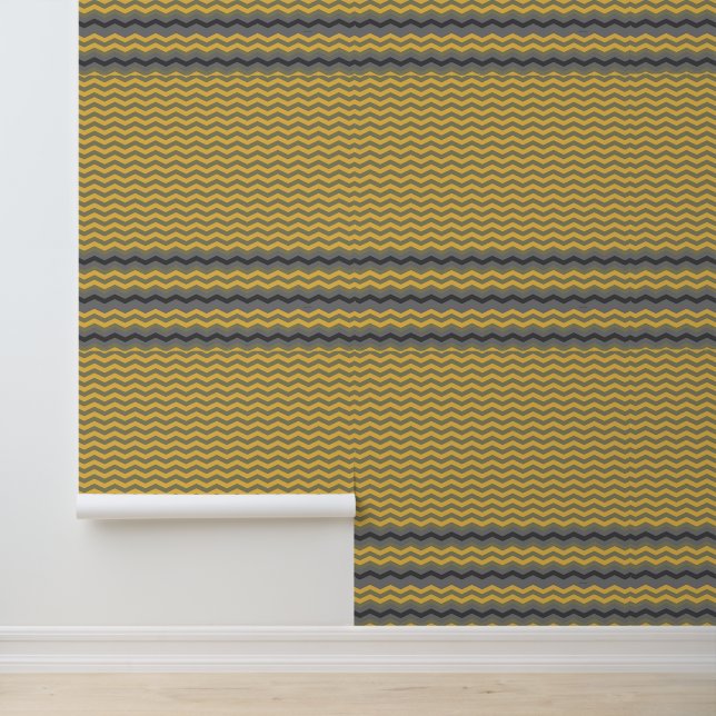 Yellow Grey Chevron  Wallpaper (Application)