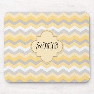Yellow/Grey Chevron Zigzag Mouse Pad