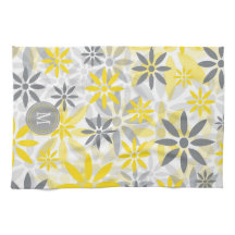 Yellow Grey Flower Graphic Monogram