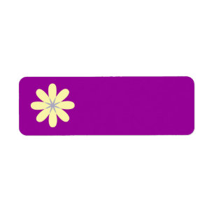 Yellow Grey Flower Return Address Label