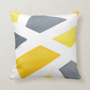 Yellow Grey Geometric Cushion
