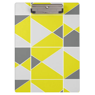 Yellow Grey Geometric Pattern Clipboard