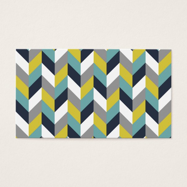 Yellow Grey Green Blue Navy Herringbone Chevron (Front)