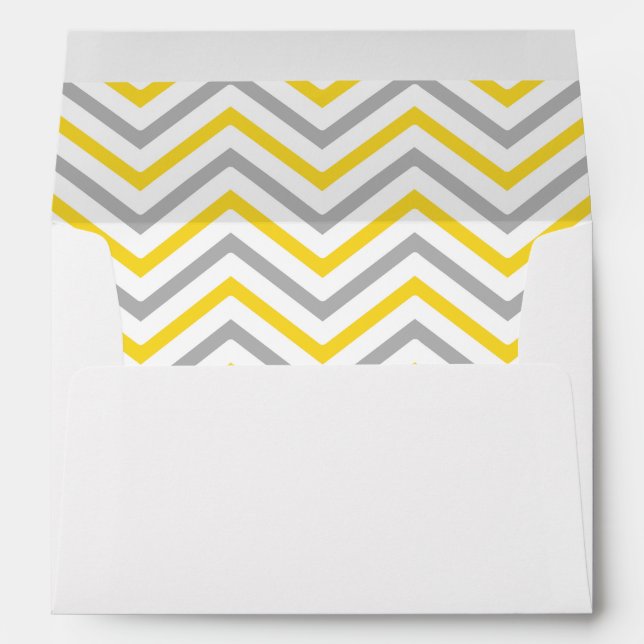 Yellow Grey Grey Chevron Lined Envelopes (Back (Bottom))