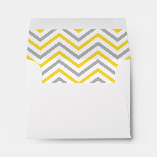 Yellow Grey Grey Chevron Lined Envelopes (Back (Bottom))