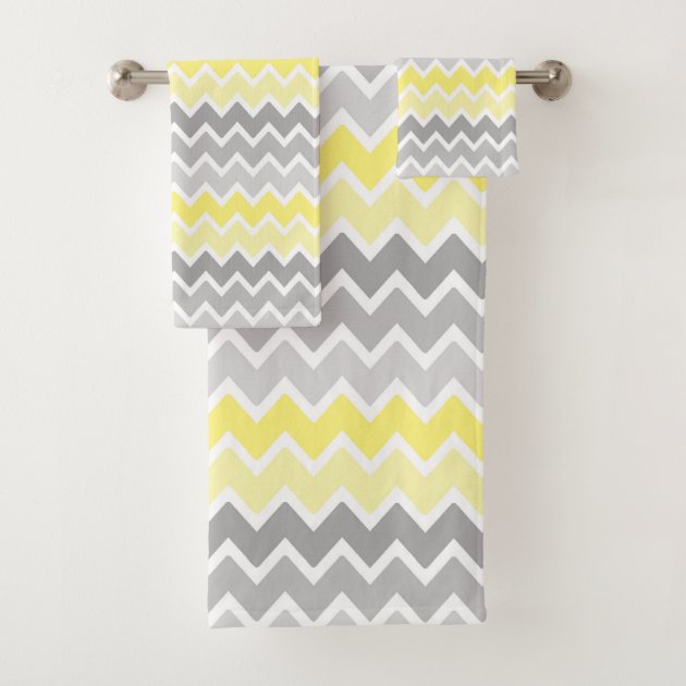 yellow chevron towels