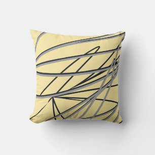 Yellow & Grey Modern Elegant Abstract Throw Pillow