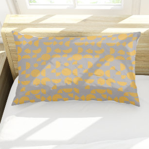 Yellow Grey Modern Elegant Geometric Tribal Pillowcase