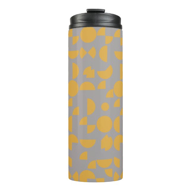 Yellow Grey Modern Elegant Geometric Tribal Thermal Tumbler (Front)