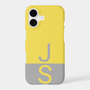 Yellow & Grey Modern Initials Monogram