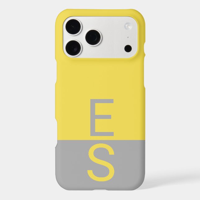 Yellow & Grey Modern Initials Monogram (Back)