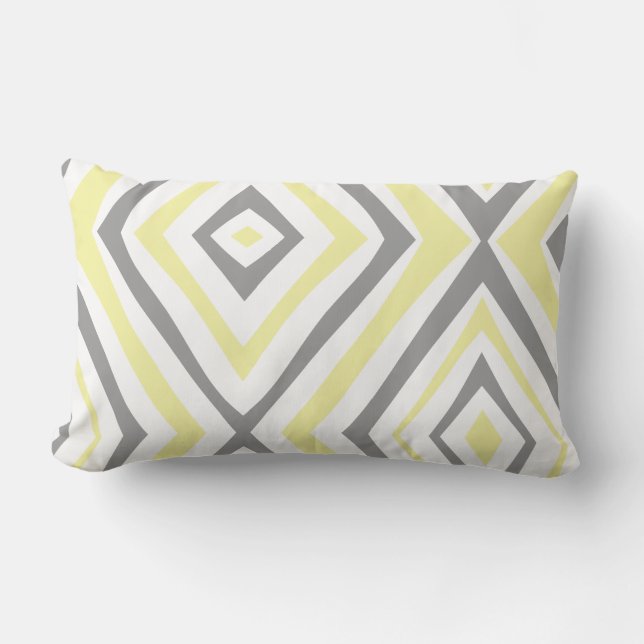 Yellow Grey Modern Simple Lumbar Cushion (Front)