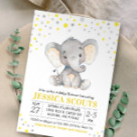 Yellow Grey Neutral Polka Dot Elephant Baby Shower Invitation<br><div class="desc">Yellow and grey elephant polka dot invitation great for a gender neutral baby shower or sprinkle. Matching inserts, signs, games, and decorations can be found in our Yellow and Grey Elephant Collection. If you're looking for any specific item, that you can't seem to find there, please feel free to contact...</div>