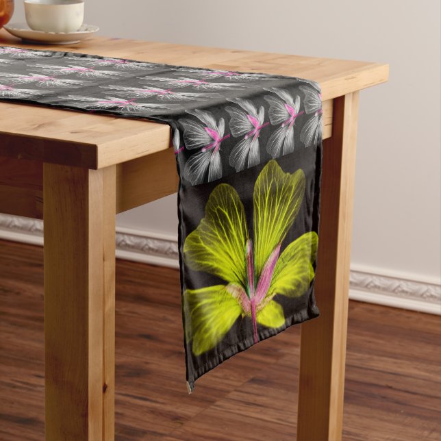 Yellow & Grey Spring Floral Table Runner (In Situ)