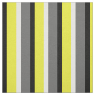 Yellow Grey Stripes Pattern  Fabric