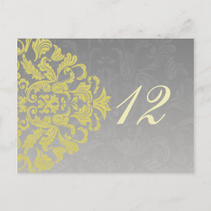 "yellow grey"  table numbers postcards