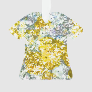 Yellow grey water colour flower pattern design ornament