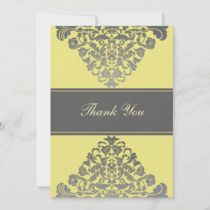 "yellow grey"  wedding ThankYou Cards