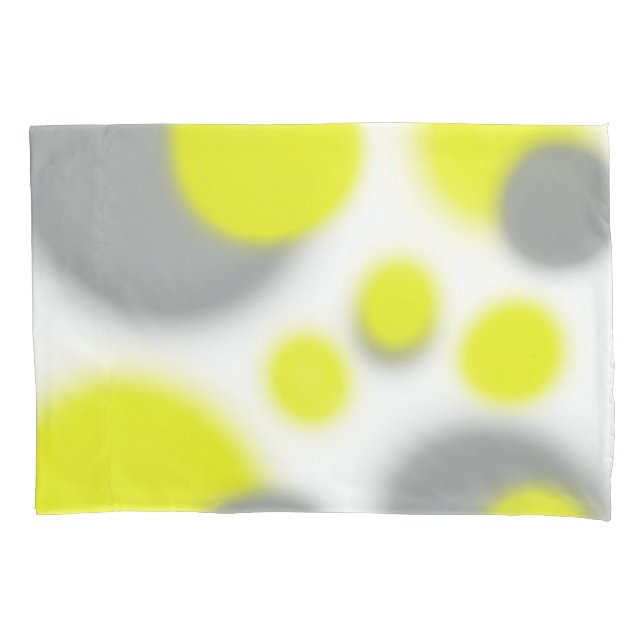 Yellow Grey White Abstract Art Pillowcase (Front)