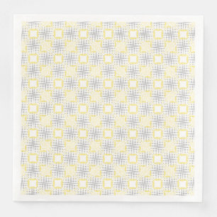 Yellow, Grey, & White Seismic Waves Pattern Napkin