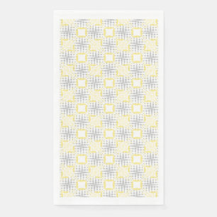 Yellow, Grey, & White Seismic Waves Pattern Napkin