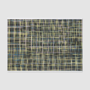 Yellow Grid Lines Art Pattern Tissue Paper