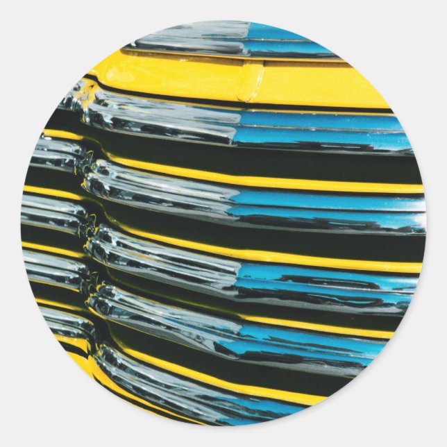 Yellow Grill Classic Round Sticker (Front)