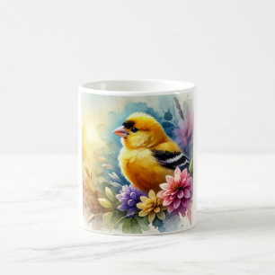Yellow Grosbeak in a Serene Nature 040724AREF102 - Coffee Mug