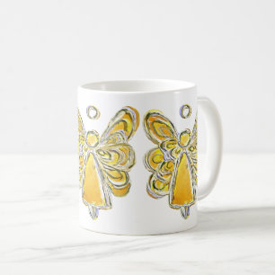 Yellow Guardian Angel Custom Art Coffee Mug Cup
