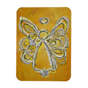 Yellow Guardian Angel Custom Magnet Art Painting