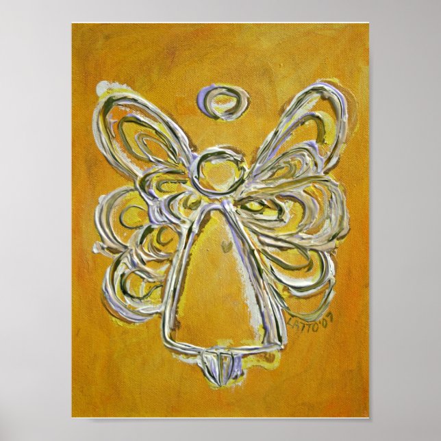 Yellow Guardian Angel Poster Art Prints (Front)