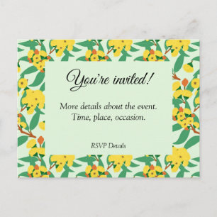 Yellow Gum Tree Flowers Announcement Postcard
