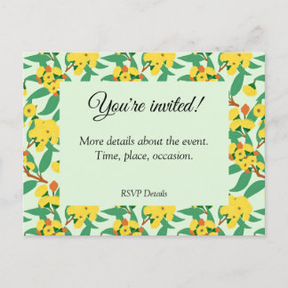 Yellow Gum Tree Flowers Announcement Postcard