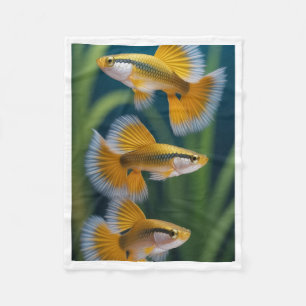 Yellow Guppy Fish Blanket