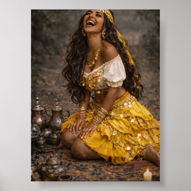 yellow gypsy poster || gitana art   (Front)