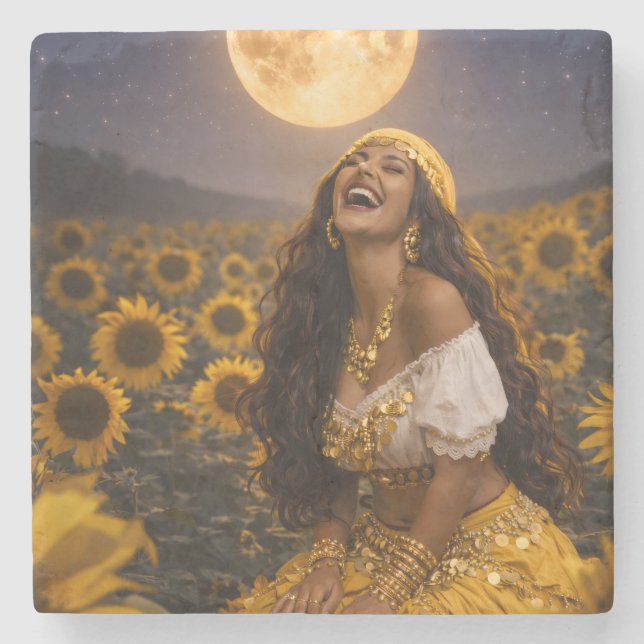 yellow gypsy  stone coaster (Front)