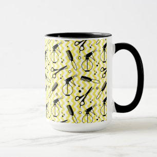 Yellow Hairdresser Tool Pattern Mug