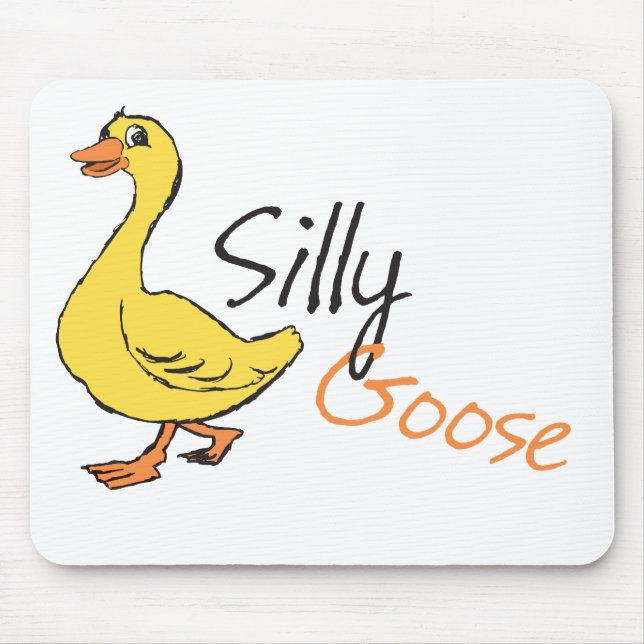 Yellow Hand Drawn Silly Goose Baby Goose Cartoon Mouse Pad (Front)