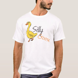 Yellow Hand Drawn Silly Goose Baby Goose Cartoon T-Shirt