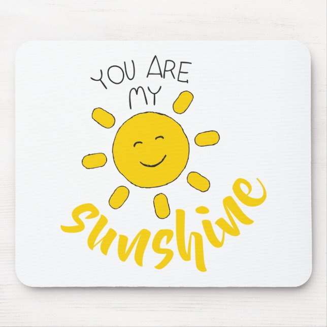 Yellow Hand Drawn Sun Hello Sunshine Image Sun Art Mouse Pad (Front)
