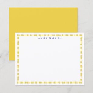 Yellow Hand Painted Striped Frame Note Card