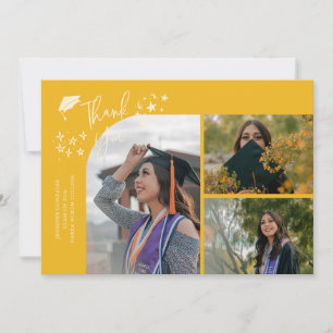Yellow Hand Written Thank You Multi Photo Announcement