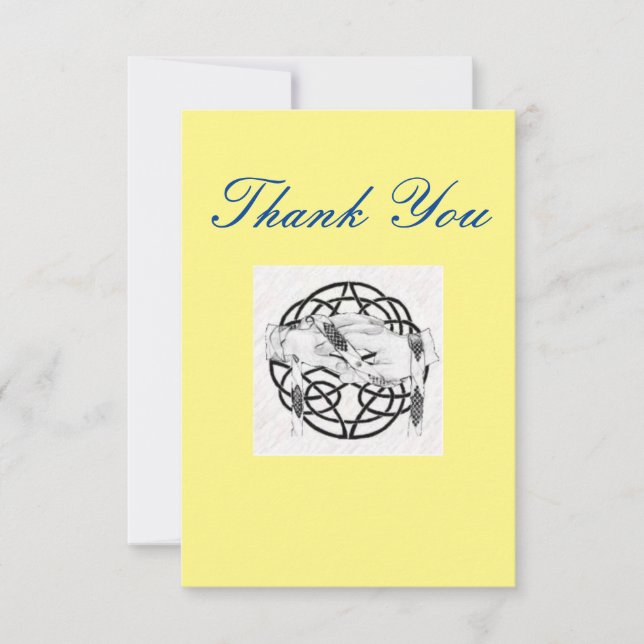 Yellow Handfasting Thank You Card (Front)