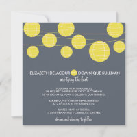 Yellow Hanging Paper Lanterns Wedding Invitation