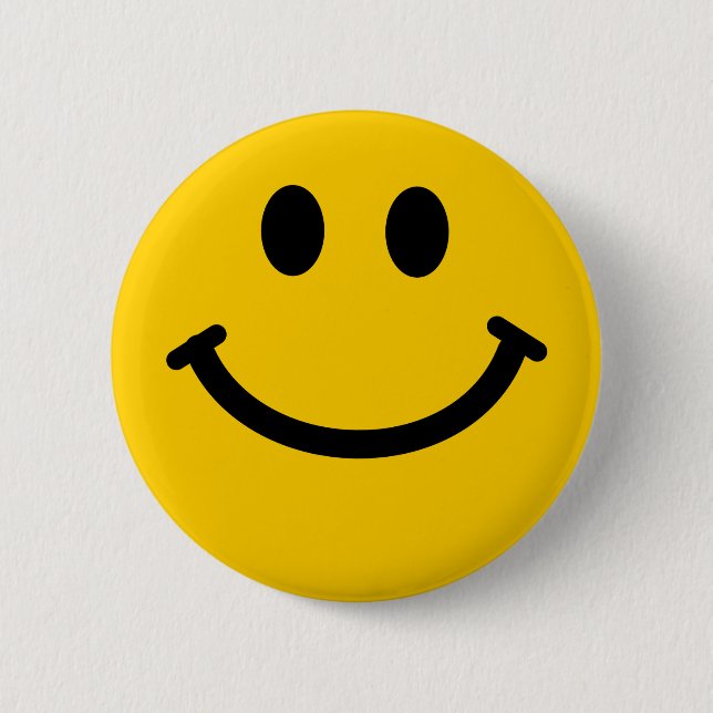 Yellow Happy Face badge button (Front)