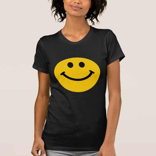 Yellow happy face black t-shirt (Front)