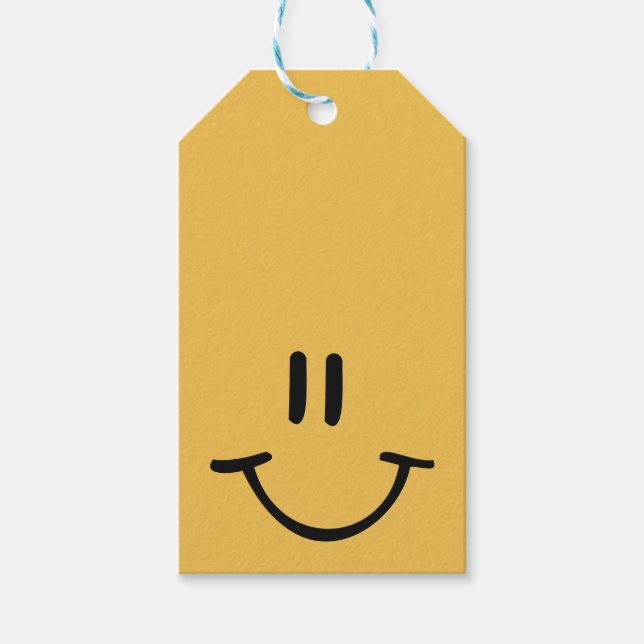 Yellow Happy Face Gift Tags (Front)